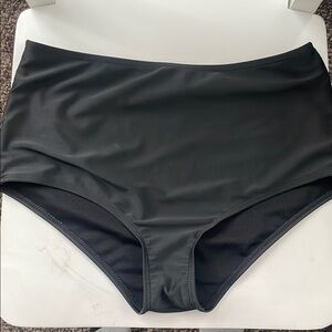 High-Waisted Black Swim Bottoms